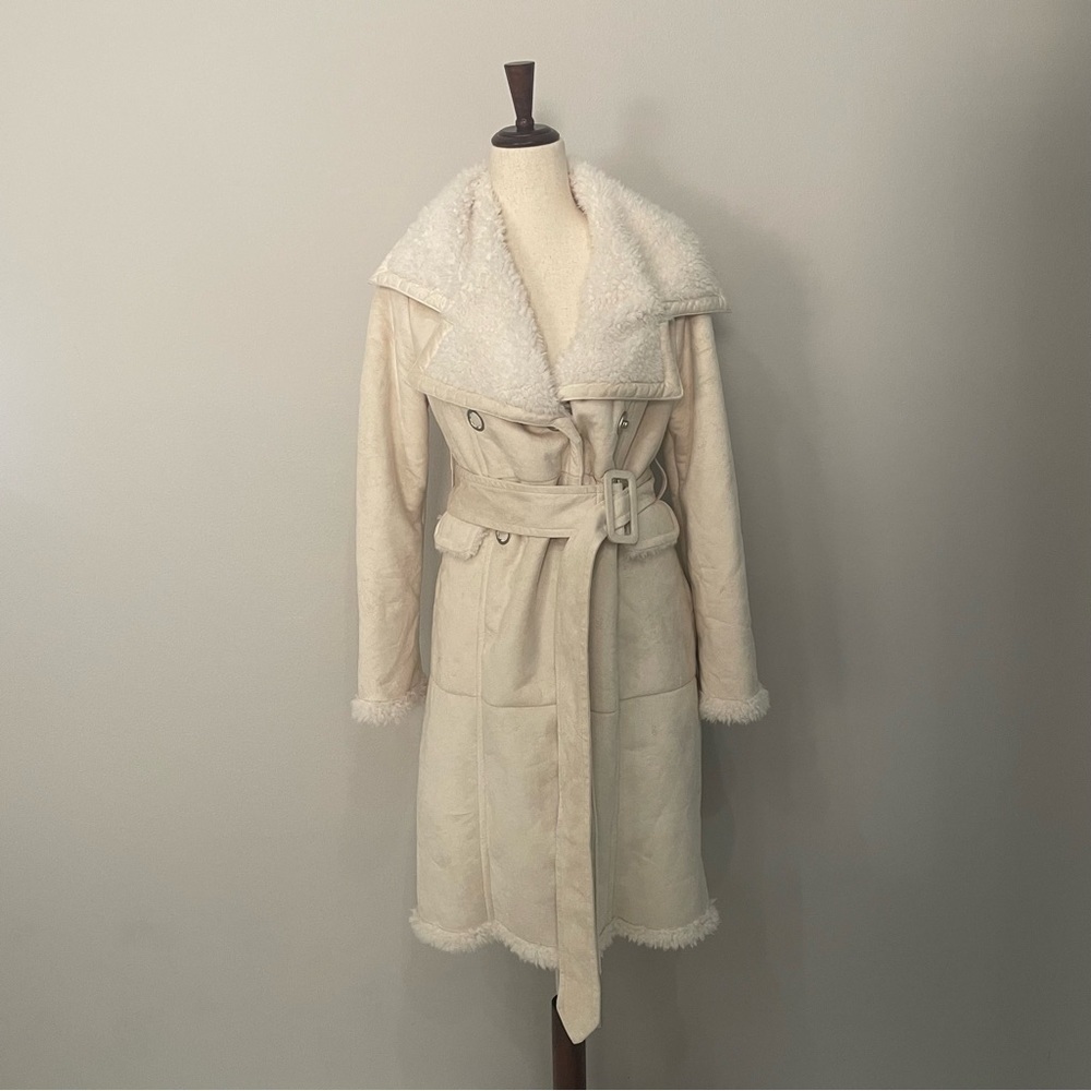 Bebe Cream Suede Jacket Size XS